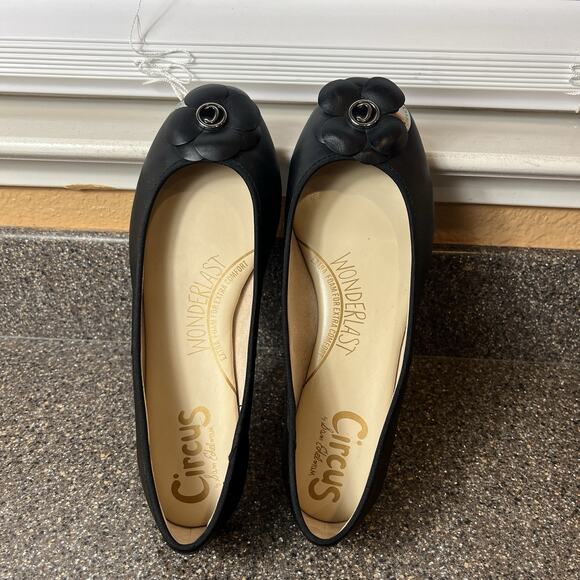 Circus by Sam Edelman Comfort Casual Flat Womens Sz 10M Black Leather Bow Loafer - Picture 4 of 11